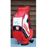 Wilson Fatshaft Signed Tournament Golf Bag - signed to the front and both sides by 13 players incl