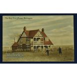 1918 The Golf Club House Wellington Shropshire coloured golfing post card - standing where the