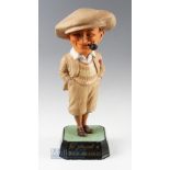 Fine and Early Bromford Man papier-mâché advertising golfing figure c1930 - with the gap between the