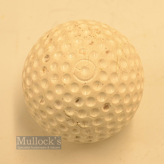 Small heavy very deep recessed pattern hybrid golf ball- with bulls eye markings to the pole -