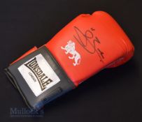 Boxing - Conor Benn (b.1996) Signed Red Lonsdale Boxing Glove with signature in ink a modern