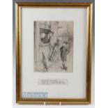 Frank Reynolds (1876-1953) original humorous pen and ink golf sketch signed to the lower left hand
