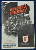 1948 Wombwell Speedway Programme May 28th 1948 riders' championship results filled in. In fair