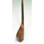 T Morris St Andrews light stained fruit wood Longnose play club c1850 - head measures 5.5 x 1 7/8" x