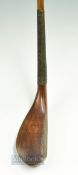 T Morris St Andrews light stained fruit wood Longnose play club c1850 - head measures 5.5 x 1 7/8" x