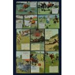 Collection of early Perrier Crombie Rules of Golf Comic/Humorous Golfing Postcards from the very