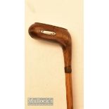 Unnamed cute domed wooden driver head styled golf walking stick with full aluminium sole plate small