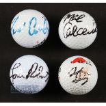 Collection of US Major and PGA Tour Winning Players signed golf balls (4) Fred Couples, John Daly, M