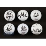 Collection of European Players and Winners Signed Golf Balls (6) Danny Willett, R M Karlsson, Thomas