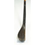 C Hunter Prestwick dark stained fruitwood late longnose driver c1880 - head measures 5" x 1.75" x 1"
