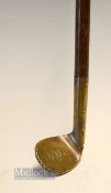 Scarce and fine Named Brass Rut Iron Sunday Golf Walking Stick c1895 - engraved with makers