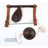Avon Pat Golf Ball Cleaner and a later leather adjustable hickory club carry sling and ball pouch (