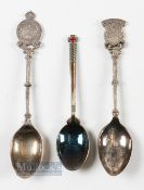 3x Various Golf Club Silver, and Silver Plated Teaspoons - Royal Calcutta GC with Indian Silver