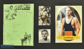 Johnny Weissmuller - Olympic Swimming Champion and Movie's Greatest 'Tarzan' Signed Display It is
