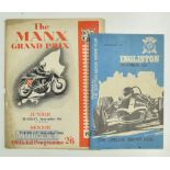 1956 Manx Grand Prix and Ingliston Lomank trophy race 1968 programmes