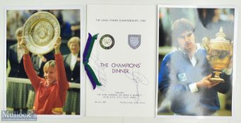 Martina Navratilova and Jimmy Connors Signed Menu The Champion's Dinner, Lawn Tennis Championships