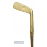 J Dickson Maker Edinburgh brass blade putter c1890 appears original underlisting and hide grip