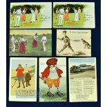 Interesting collection of American golfing scene, golf club and humour postcards dated from 1906