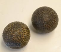 2x Springvale The Hawk Bramble Pattern Golf Balls - one with no paint hardly and the other with