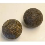 2x Springvale The Hawk Bramble Pattern Golf Balls - one with no paint hardly and the other with