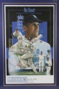 Alex Stewart OBE 1989-2003 Signed Display England's most capped cricketer signed in pencil, gilt