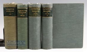 1913-1914 Four Bound Volumes of Badmington Magazines of Sports and Pastimes, with multiple