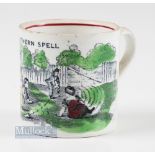Rare Staffordshire Ware Ceramic "Northern Spell" small child's drinking mug - with a coloured