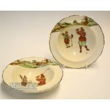 Pair Royal Doulton Crombie Series Ware matching small cereal bowls - both with makers logo and