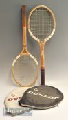 2x c1960s Dunlop 'Maxply' Wooden Tennis Rackets both appear in original condition with regular