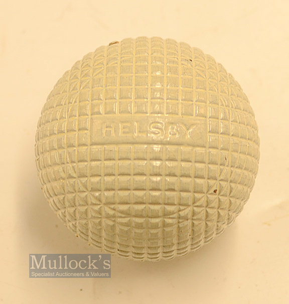 Fine The Telegraph Manufacturing Co "The Helsby" moulded mesh guttie golf ball c1898 - with 2x - Image 2 of 3