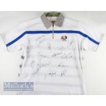 2008 Ryder Cup Valhalla European Signed golf t-shirt multi signed featuring Poulter, Harrington,