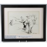 Bert Thomas (b.1883-d.1966) Original humourist golfing sketch signed lower right corner- "Golf Pro -