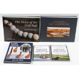 Assorted Golf Books features Golf: The Great Clubmakers by D Stirk, The Evolution of Golf Club