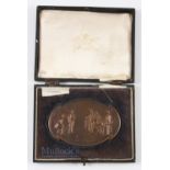 Interesting 1919 London Amateur Foursome Trophy Large Oval Bronze Winners Medal - engraved on the