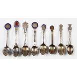 Collection of Various Golf Club Silver and Enamel Golfing teaspoons from 1910 onwards (8) Fairhaven,