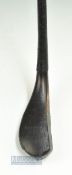 T Morris St Andrews dark stained beech wood short baffing spoon longnose c1865 - head measure 5.
