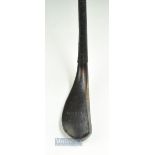 T Morris St Andrews dark stained beech wood short baffing spoon longnose c1865 - head measure 5.