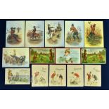 Collection of Greeting Cards and Greeting Golfing Postcards from early 1900s up to 1980s (14) 3x