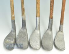 4x Mills Alloy putters features a Vee model, Braid Mills flat lie (x2), The M J W medium lie, and