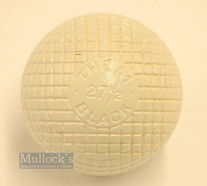 Fine "The A1 Black 27 ½" moulded mesh guttie golf ball - unused with one or two small visible specks - Image 2 of 2