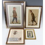 2x Vanity Fair Golf Colour Prints featuring J.H. Taylor and John Ball Jr together with McClinton's