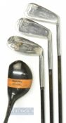 4x Early Matching Frank Guise Ilford G.C coated steel clubs - Immaculate striped top spoon and 3x