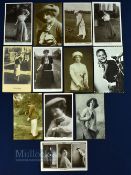 Collection of famous Glamour/Beauty Girl Golfing Postcards dated from 1906 onwards and one signed (