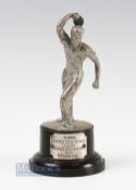 1936 Plated Table Tennis Figure Trophy, Dukeries table tennis league double championship 1936 R