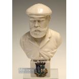 Scarce Old Tom Morris St Andrews Crested Ware Bust - Rare Willow Art Staffordshire souvenir ware