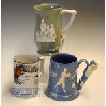 Interesting Collection of Golfing Tankards (3) Copeland Spode Golfing Tankard with white relief