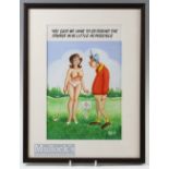 A J Williams (AJW) Original Saucy Comical Golf Postcard watercolour - signed with artists monogram