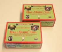 2x The Original Golf Cube Ball Display Boxes - each with 6x individual golf ball holders