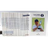 Golf Open Championship Books 1989-2008 appears a complete run all HB with DJs, general condition