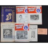1938-1960 Boxing Wrestling programmes and ticket to include European Boxing Championships Dublin